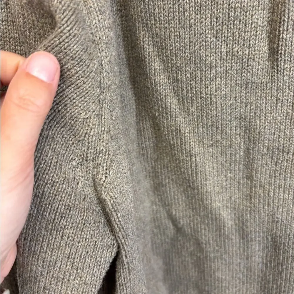 J. Crew men's tan shawl collar sweater made of 100% cotton Size Large
